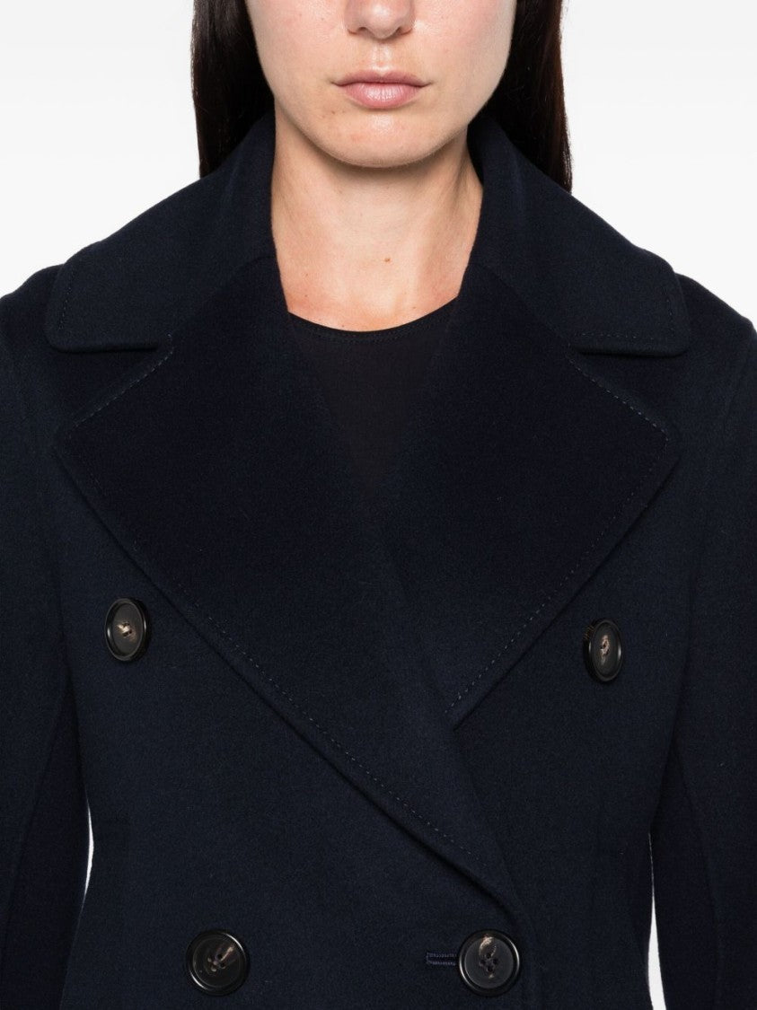 Max Mara Double-Breasted Virgin Wool Coat With Notched Lapels
