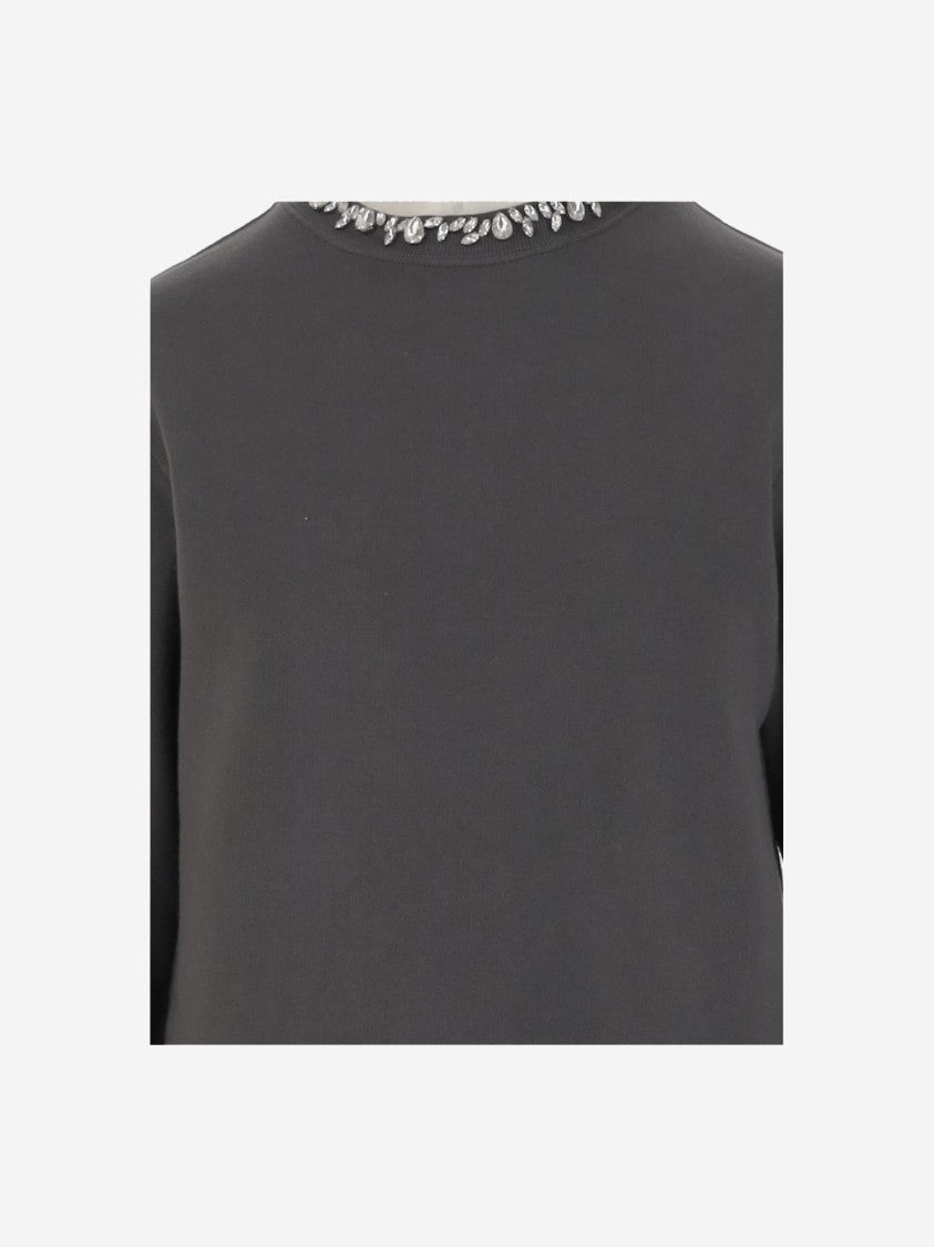 Golden Goose Cotton Sweatshirt With Applied Crystals