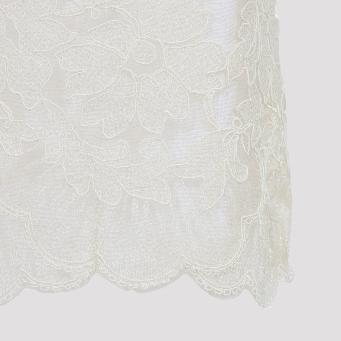 Ermanno Scervino Midi Skirt With Floral Lace Overlay