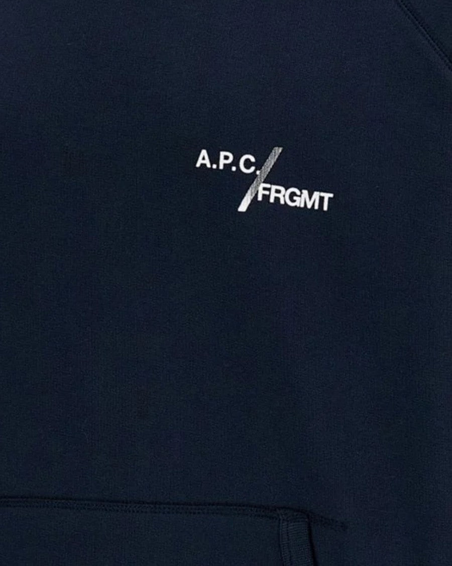 A.P.C. Cotton Fleece Hoodie With Silver Logo Detail