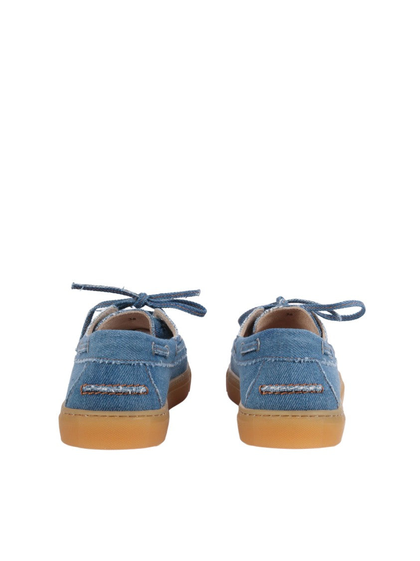 Copenhagen Blue Lace Up Denim Loafers