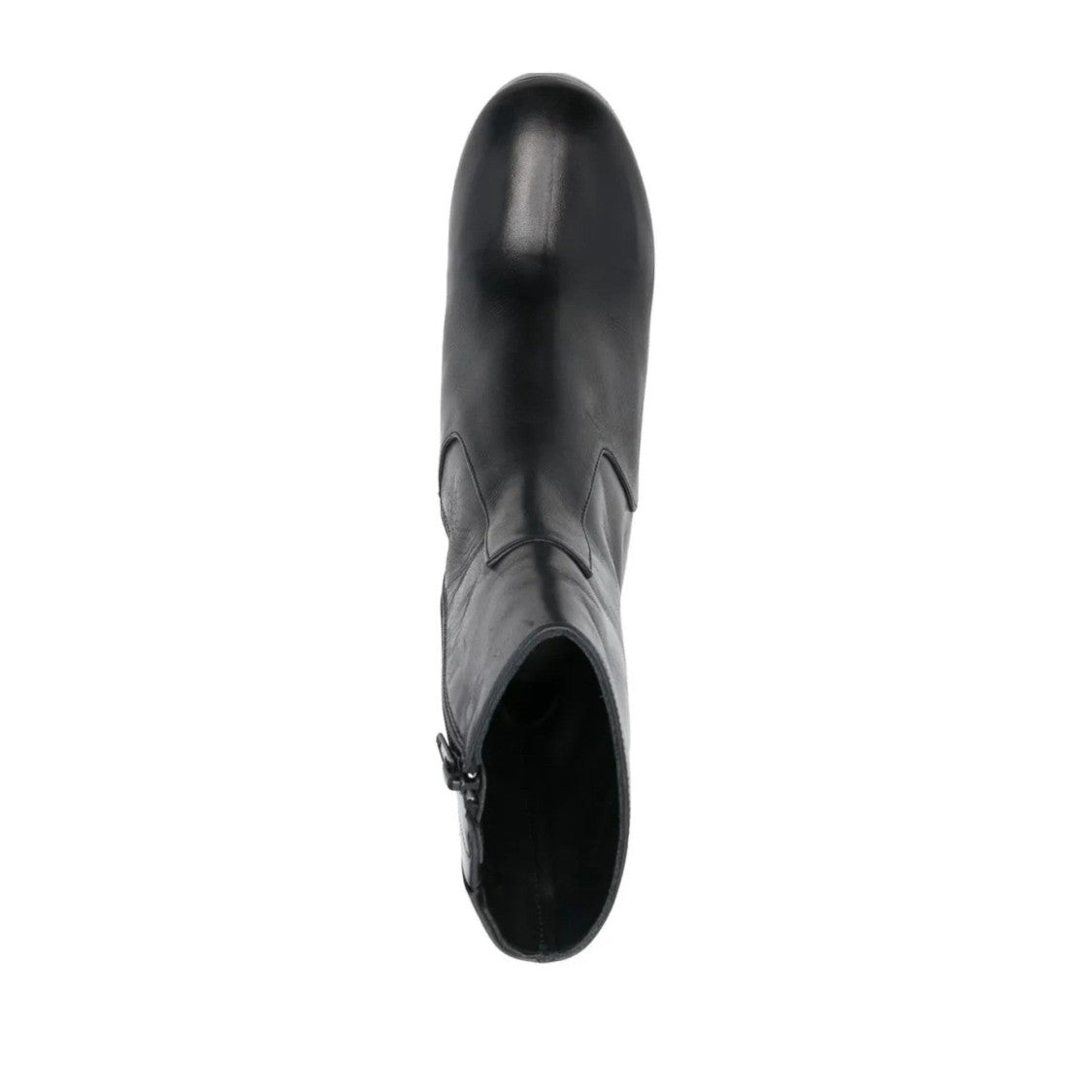 Alohas Thunder Black Contemporary High Block Heel Leather Boots