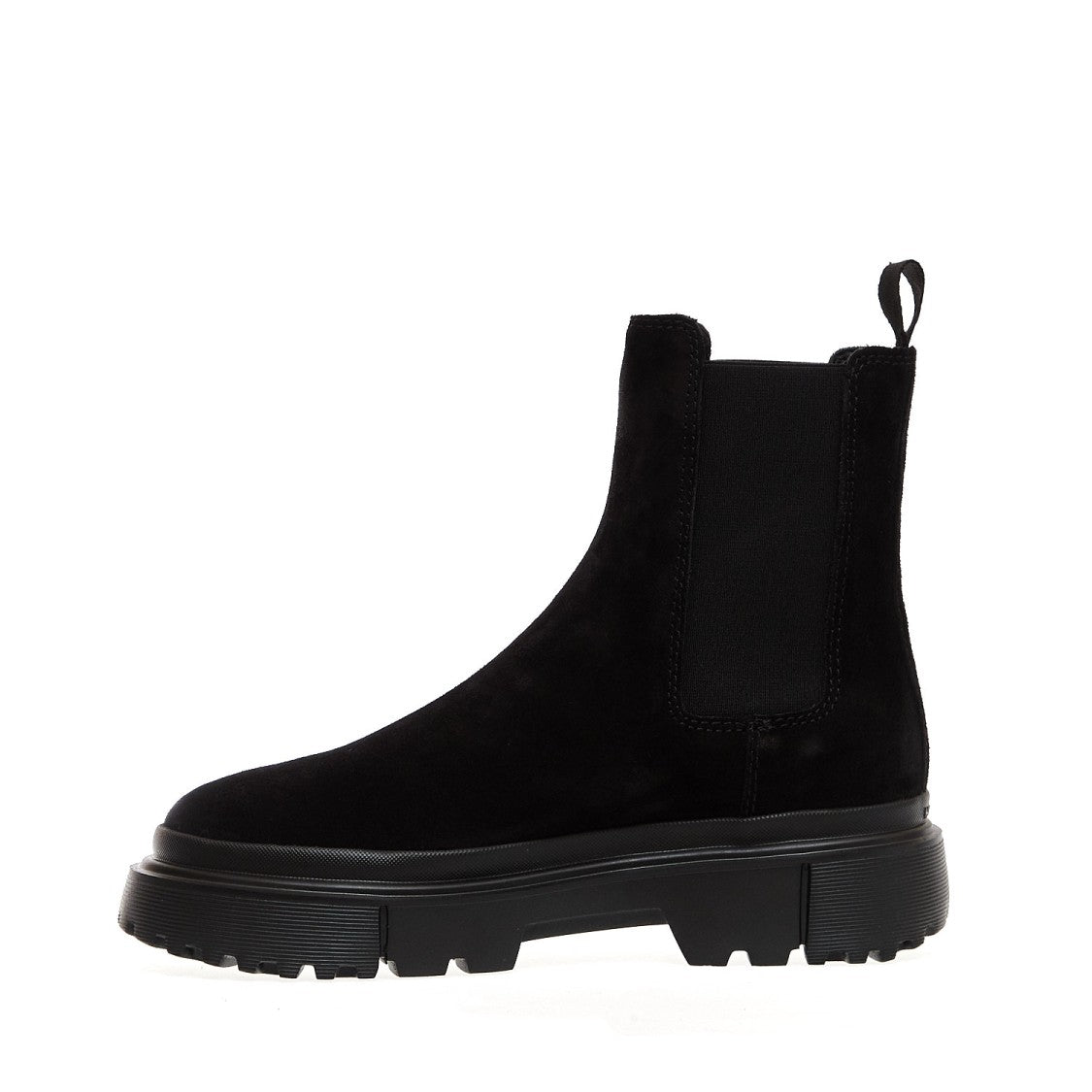 Hogan Black Suede Carroarmato Ankle Boots