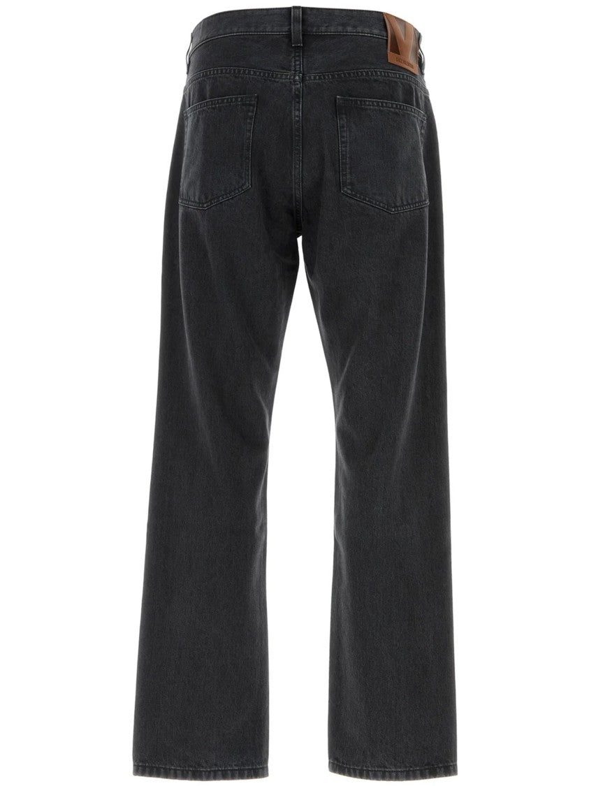 Valentino Black Denim 5 Tasche Washed Jeans