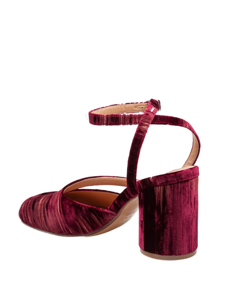Maison Margiela Chenille Tabi Sandal, Burgundy
