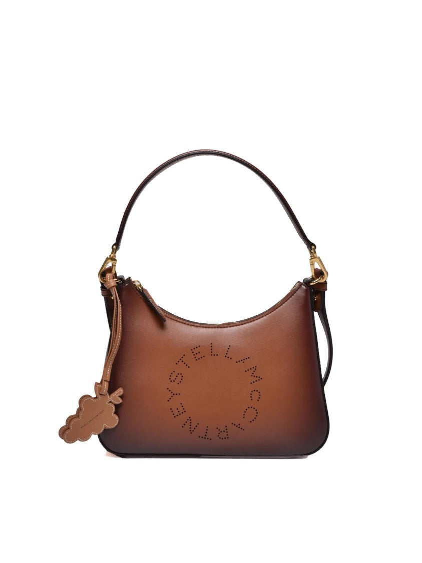 Stella Mccartney Brown Curved Polyamide Adjustable Shoulder Bag