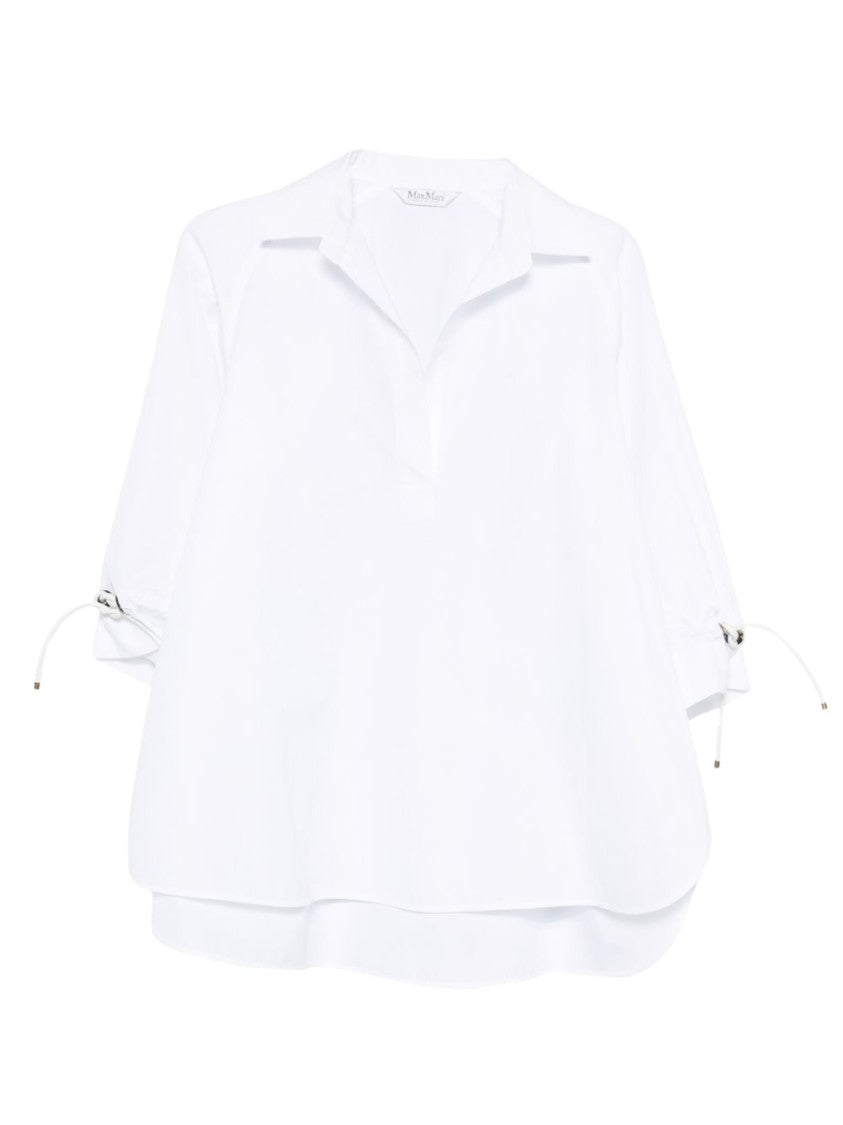 Max Mara Boxy White Jacket With Deep V-Neckline