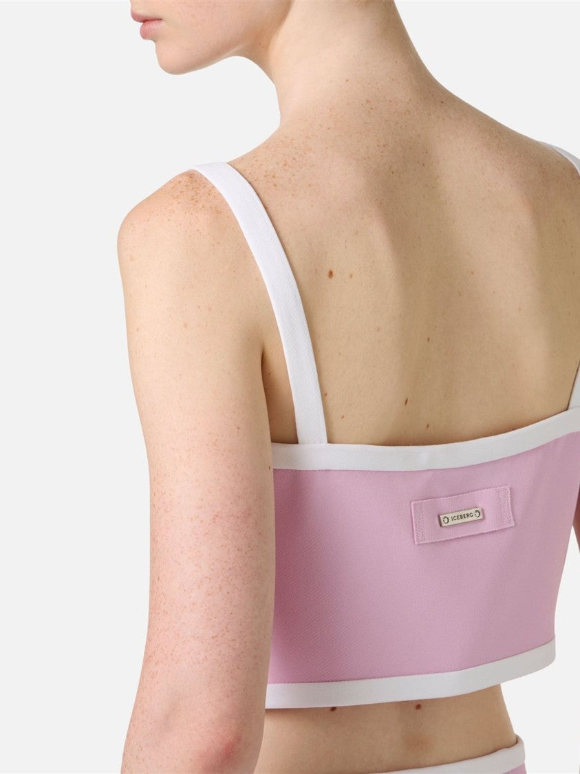 Iceberg Cropped Fit Pink Tank Top