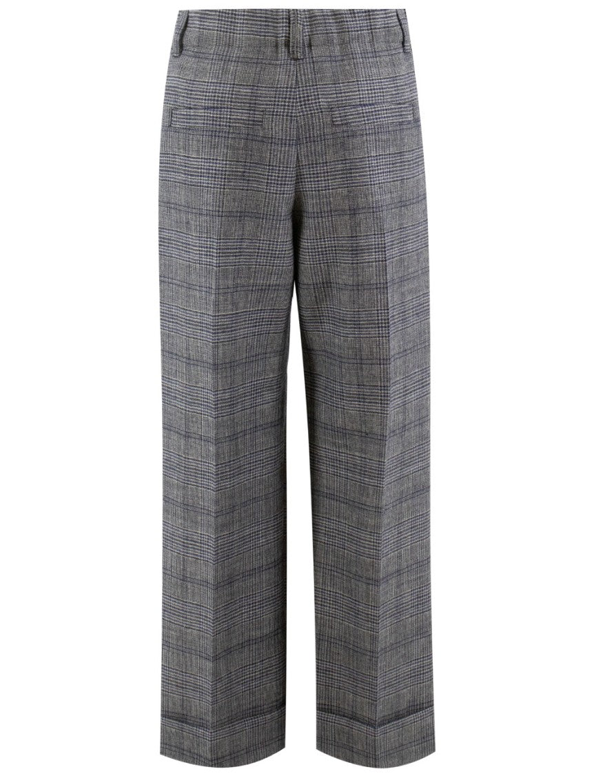 Brunello Cucinelli Classic Fit Wool Trousers With Double Dart