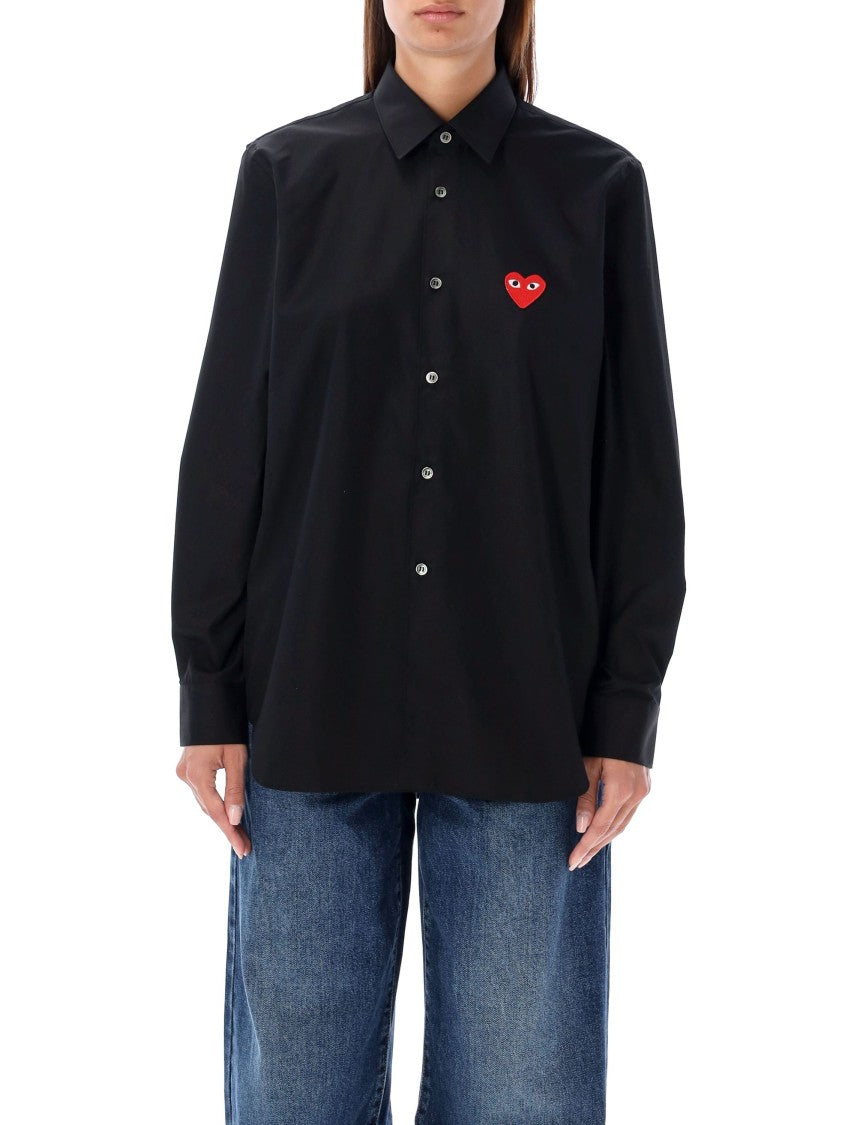 Comme Des Garçons Tailored Button-Up Shirt With Distinctive Heart Emblem