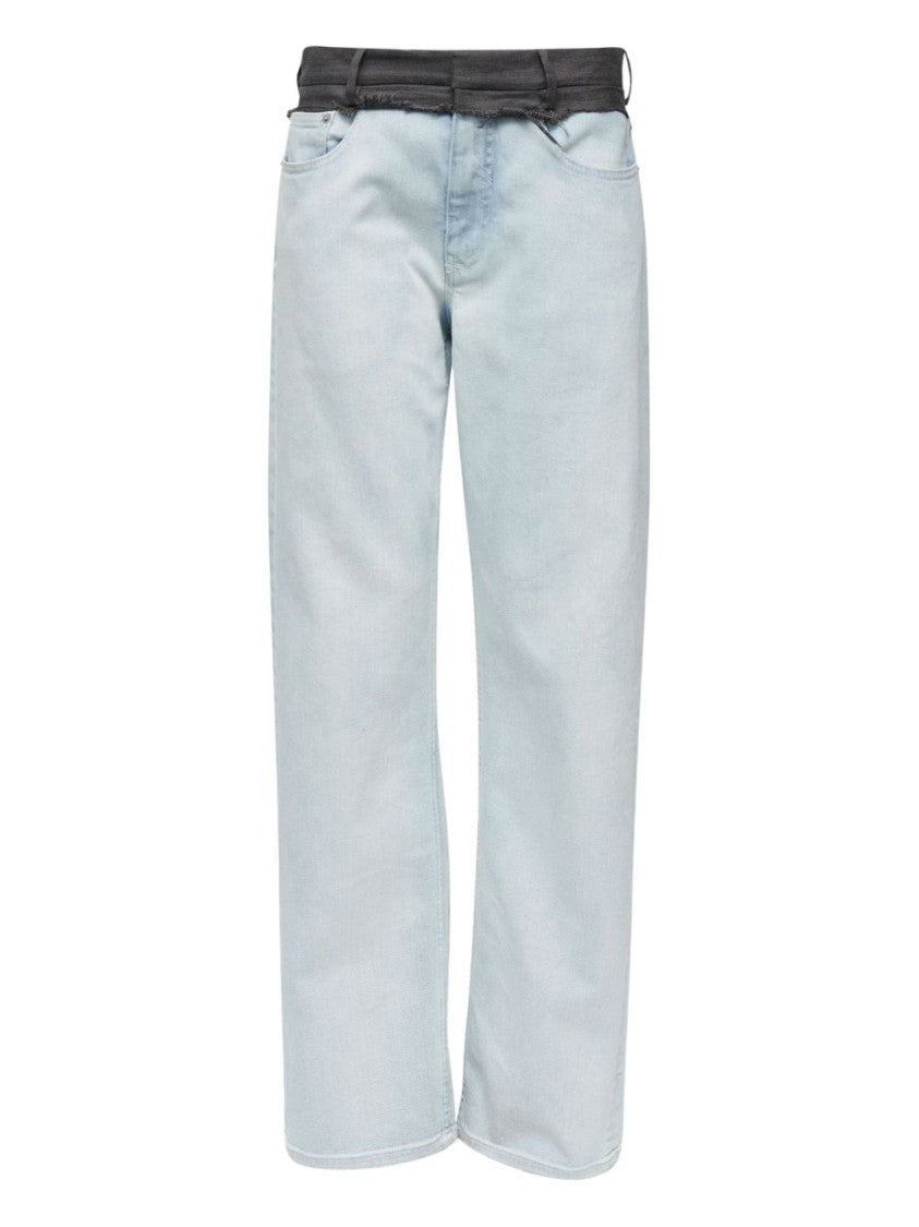 Mm6 By Maison Margiela Light Blue Faded Cotton Jeans