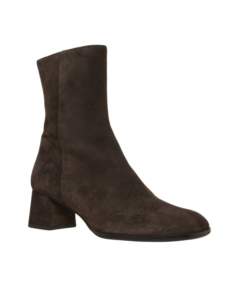 Billi Bi Brown Suede Ankle Boots With Block Heel