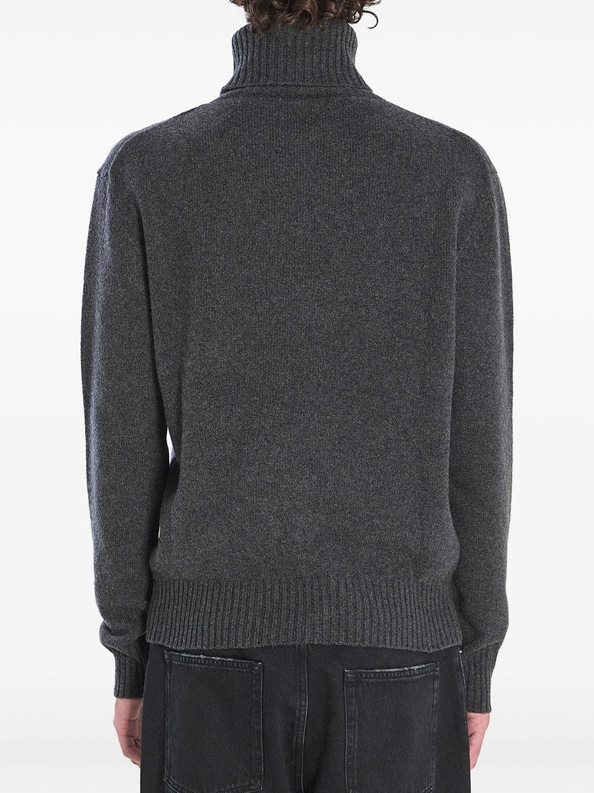 Ami Ribbed Turtleneck Sweater