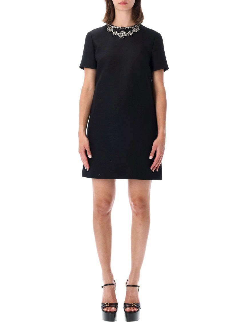 Valentino Garavani Crystal-Embellished A-Line Valentino Garavani Mini Dress