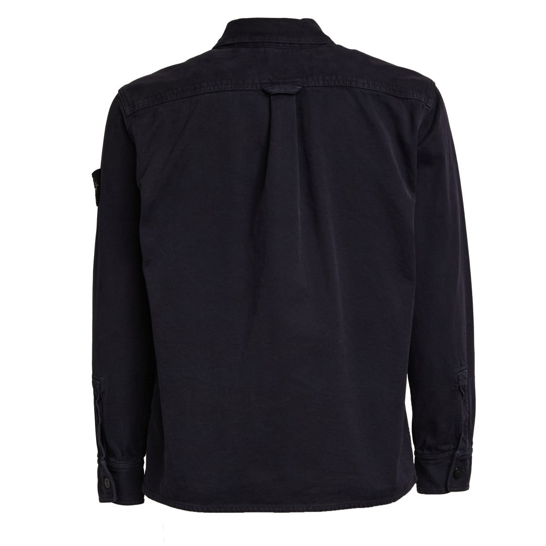 Stone Island Organic Washed Cotton Overshirt With Classic Collar