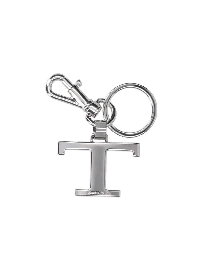 Tod's Silver Logo Metal Charm Keyring