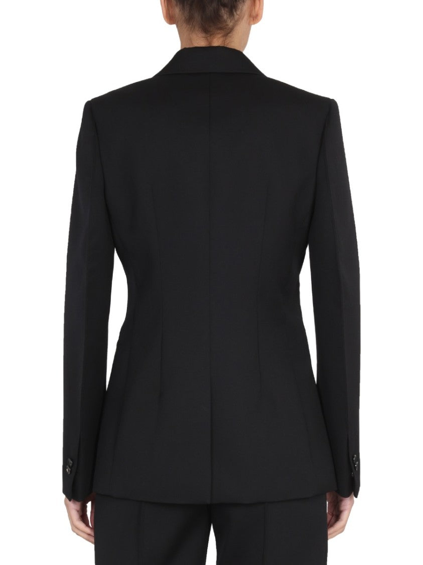 Bottega Veneta Wool Jacket With Satin Chintz Lapels