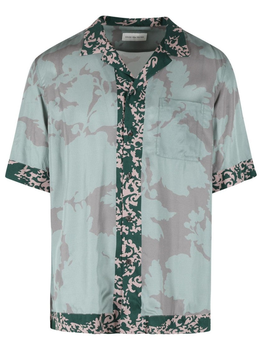 Dries Van Noten 'Carltone' Green Viscose Shirt