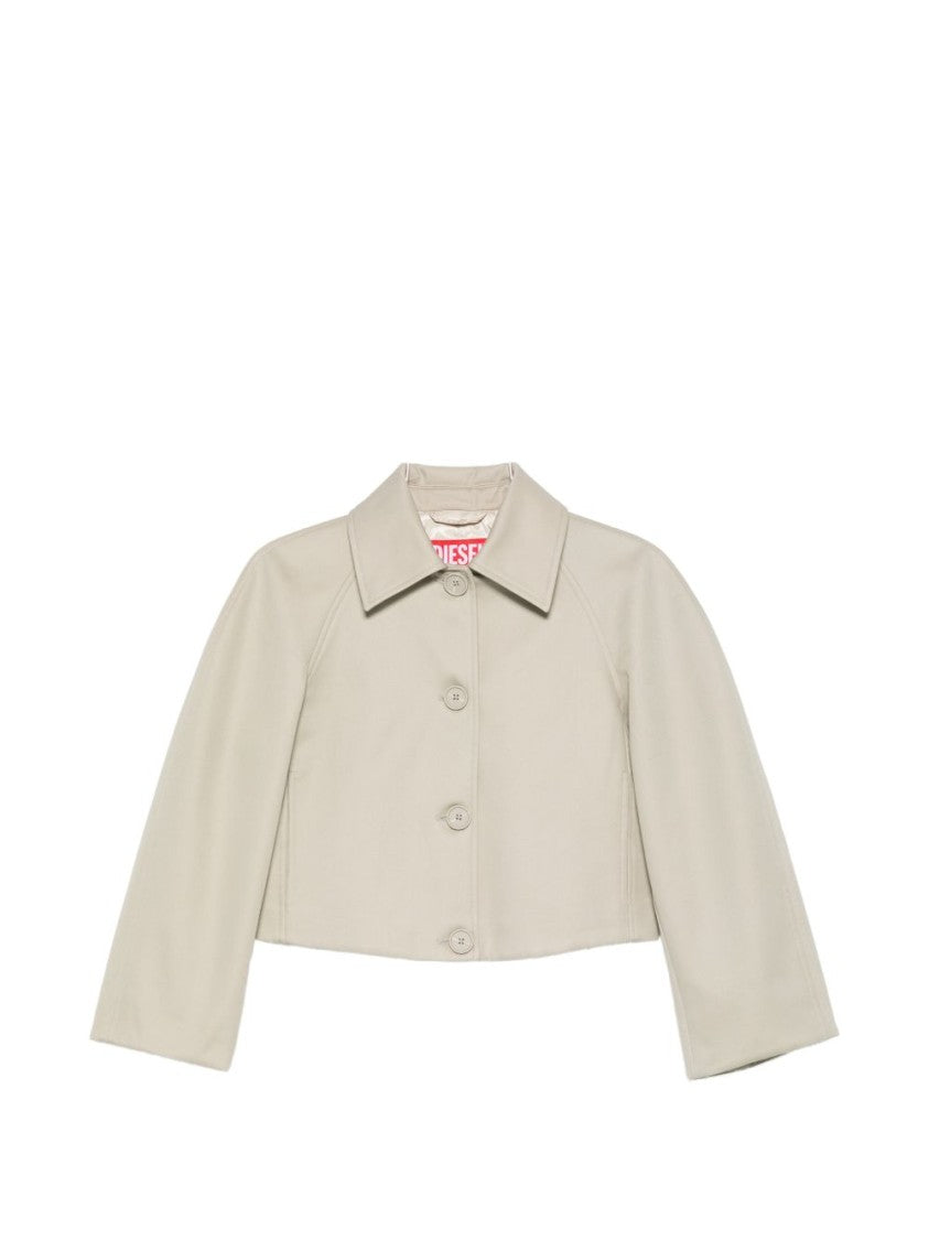 Diesel White Silk And Nylon Zip Jacket