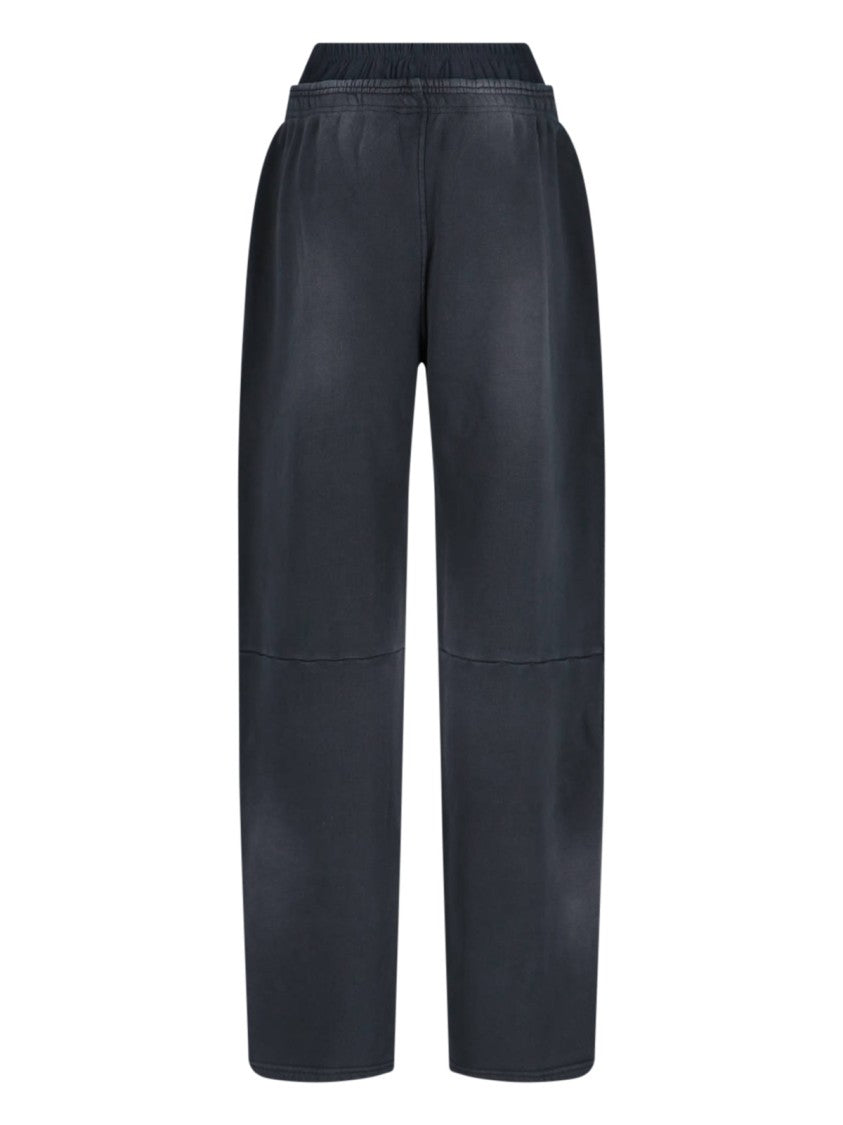 Alexander Wang High-Waisted Grey Cotton Sports Pants With Logo Detail