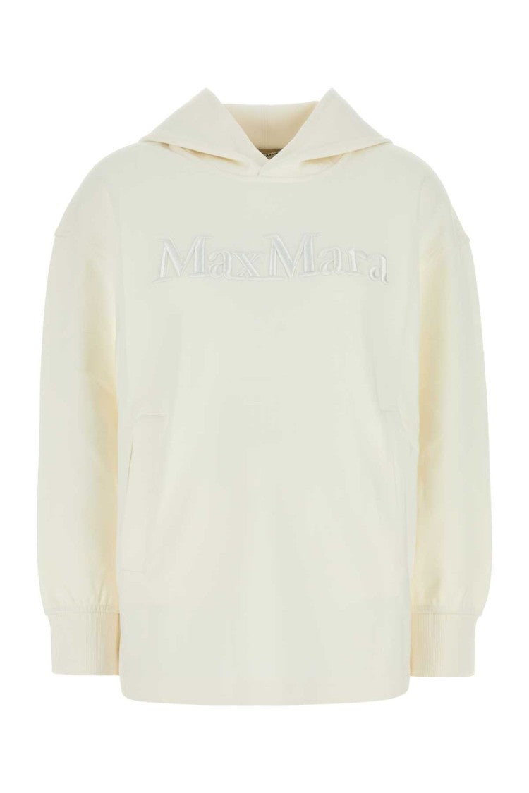 Max Mara White Cotton Blend Oversize Visiera Sweatshirt