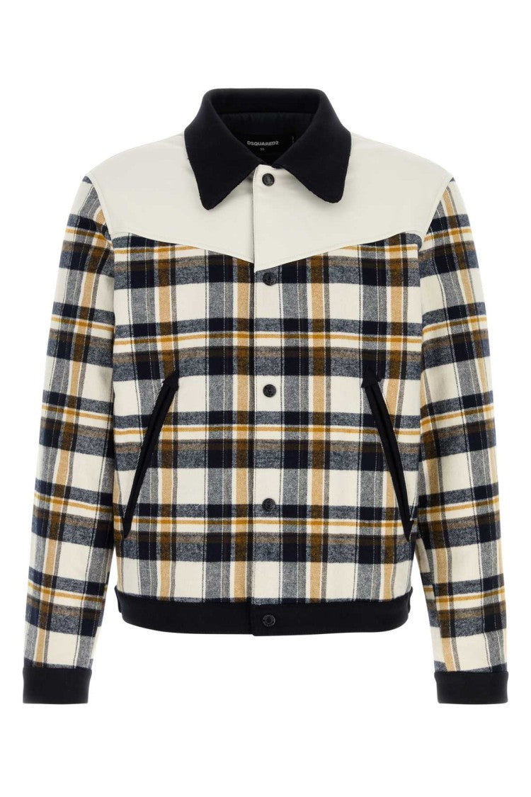 Dsquared2 Embroidered Flannel Western Bomber Jacket