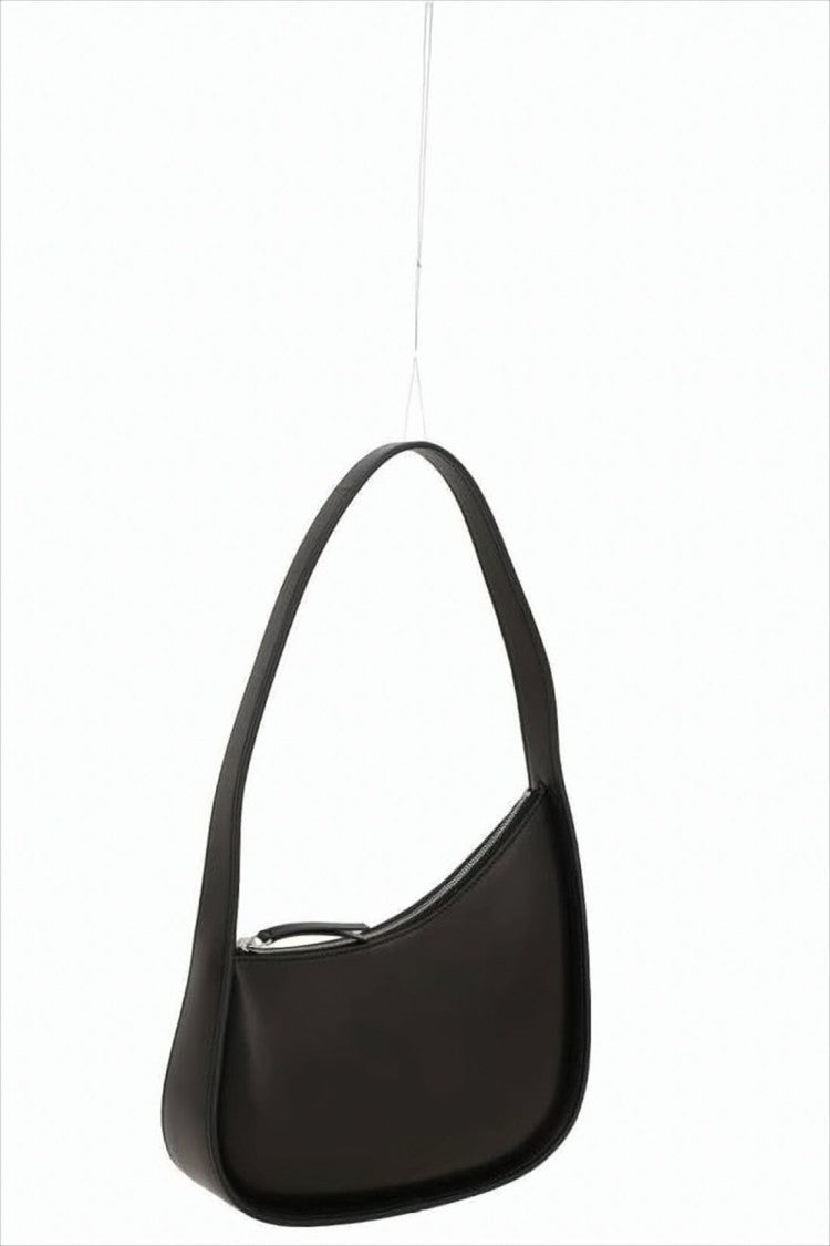 The Row Crescent-Shaped Black Calf Leather Shoulder Bag