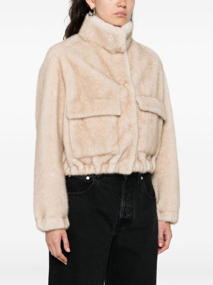 Valentini 1972 Plush Cropped Coat With High Collar