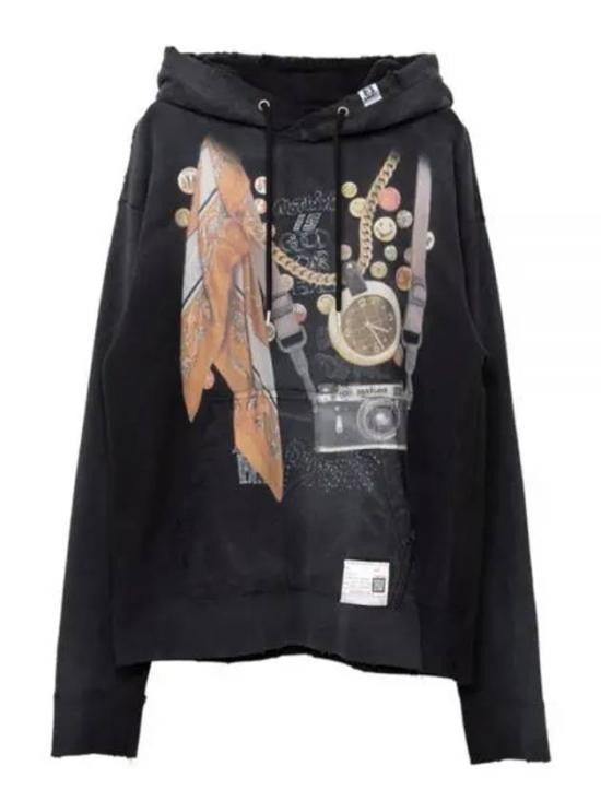 Maison Mihara Yasuhiro Graphic Print Hoodie With Relaxed Fit And Drawstring Hood