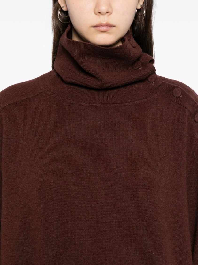 Dries Van Noten Relaxed Oversized Brown Sweater With Turtleneck