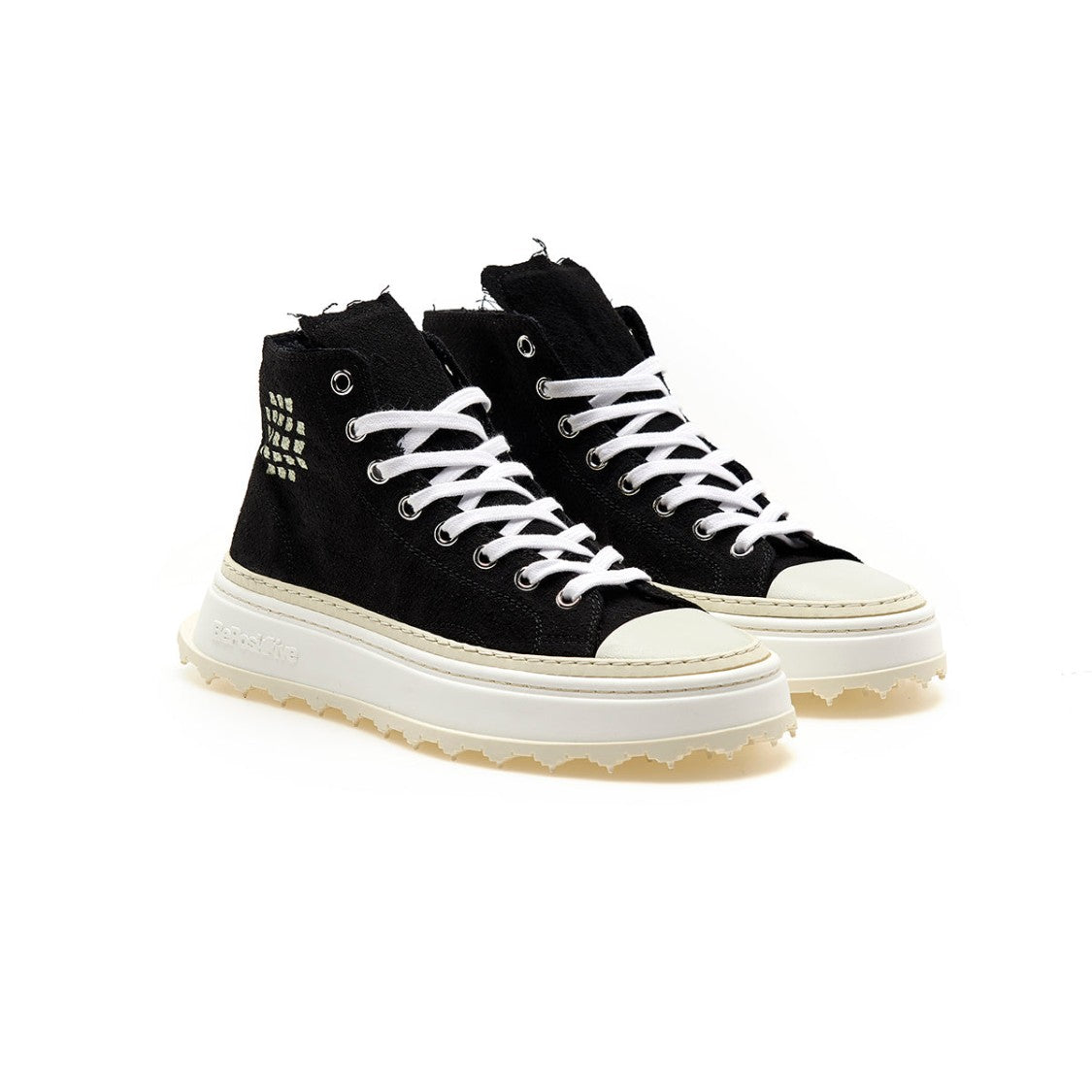 Bepositive Leather Canvas Mid-Cut Sneakers