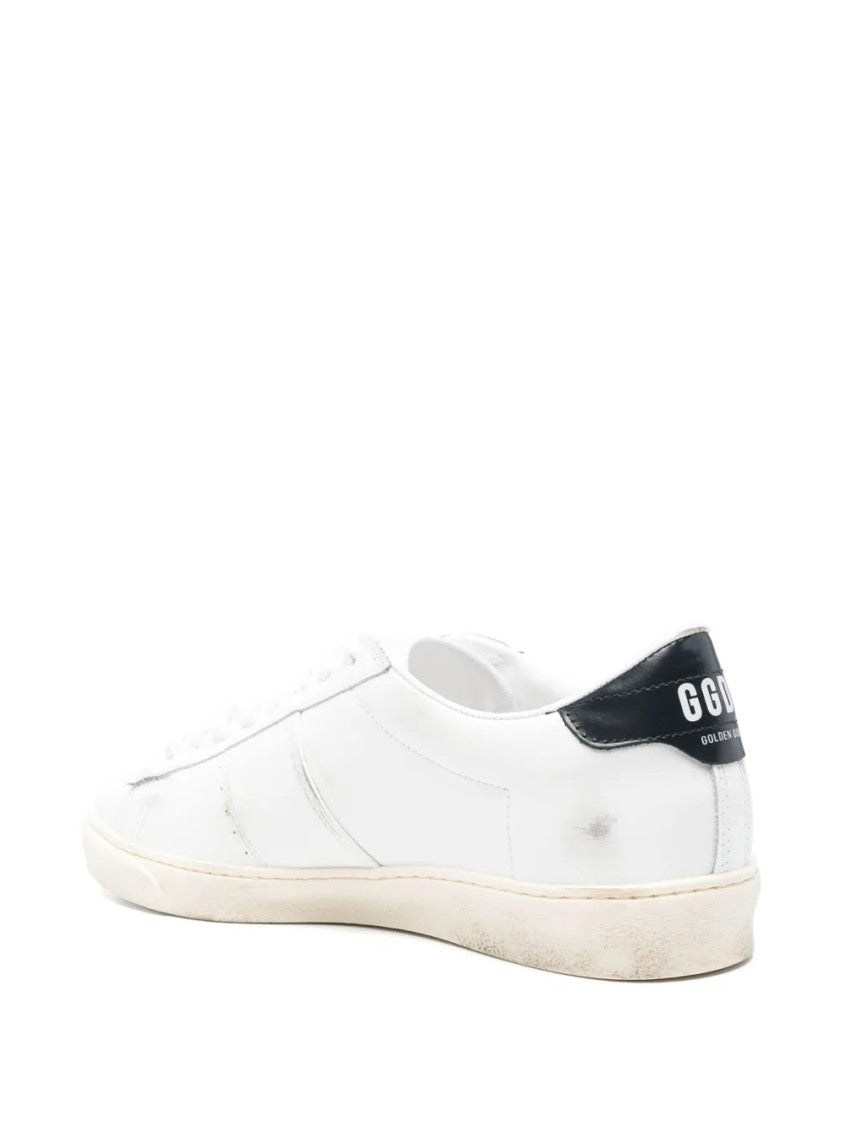 Golden Goose White Leather Matchstar Sneakers With Rubber Sole