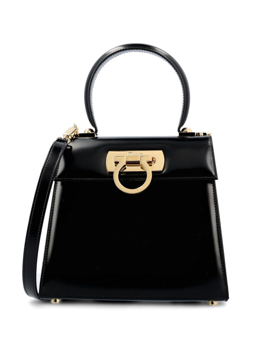 Salvatore Ferragamo Structured Smooth Leather Shoulder Bag