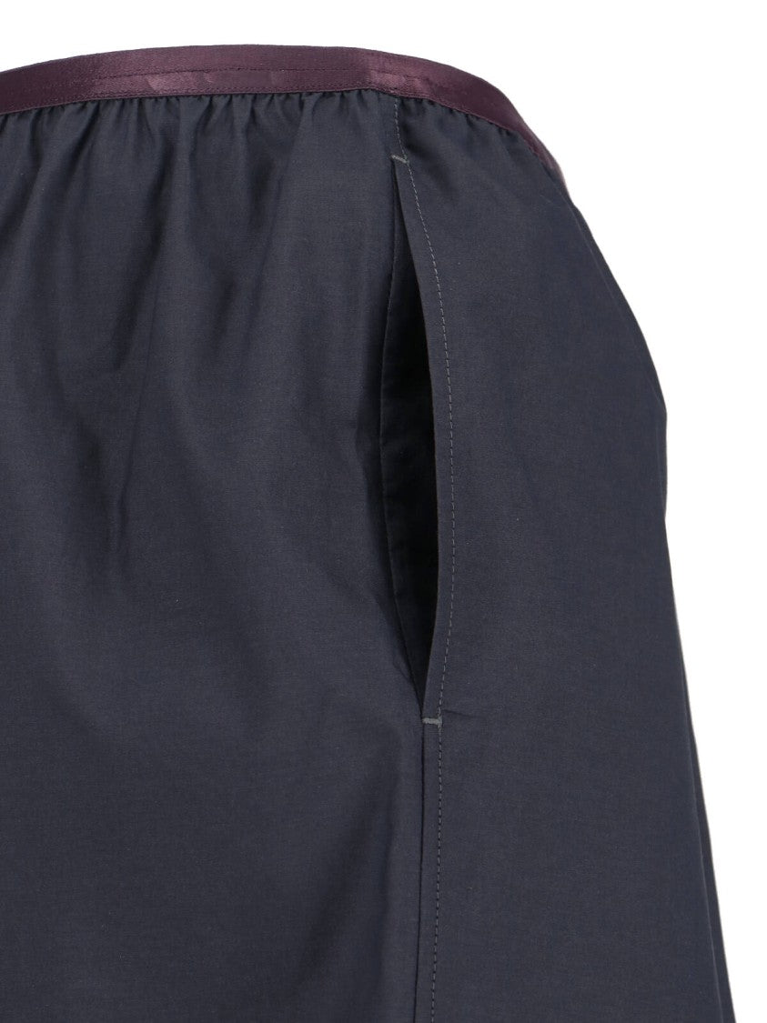 Lemaire Black Silk Blend Gathered Waist Shorts
