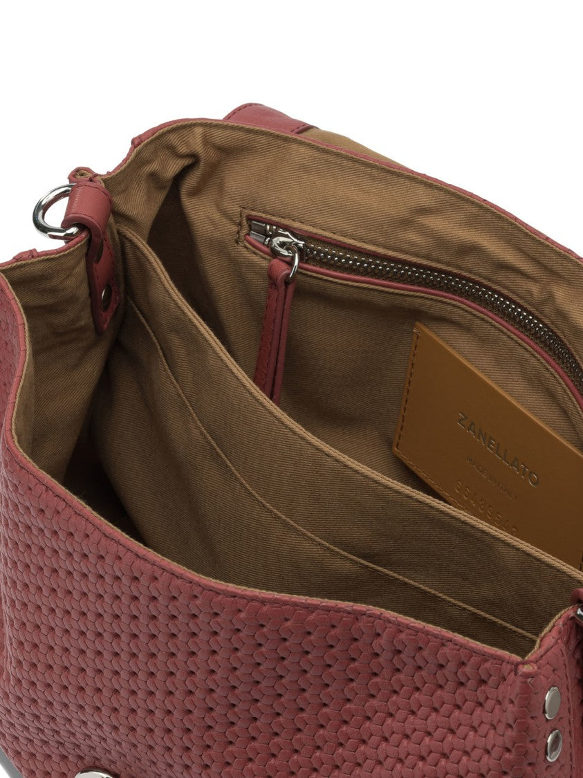 Zanellato Textured Leather Handbag With Turn-Lock Closure
