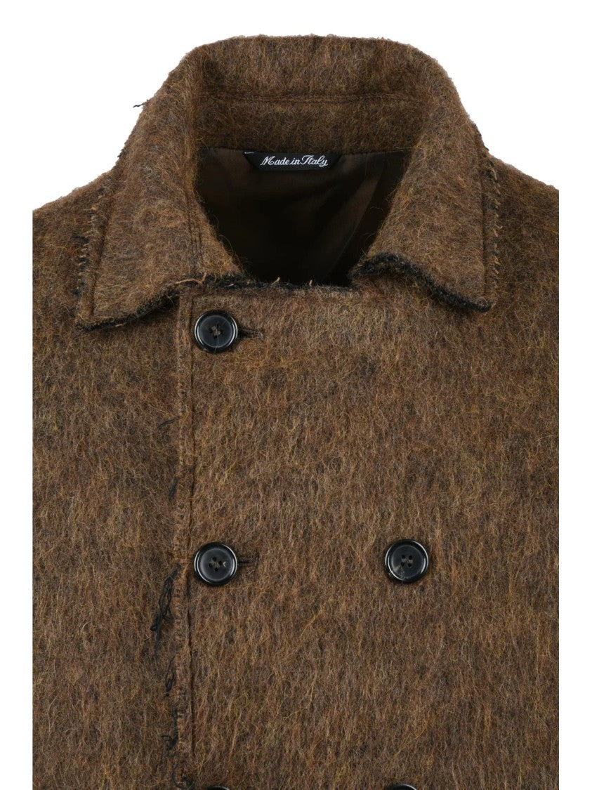 Reveres 1949 Brown Wool-Alpaca Blend Coat