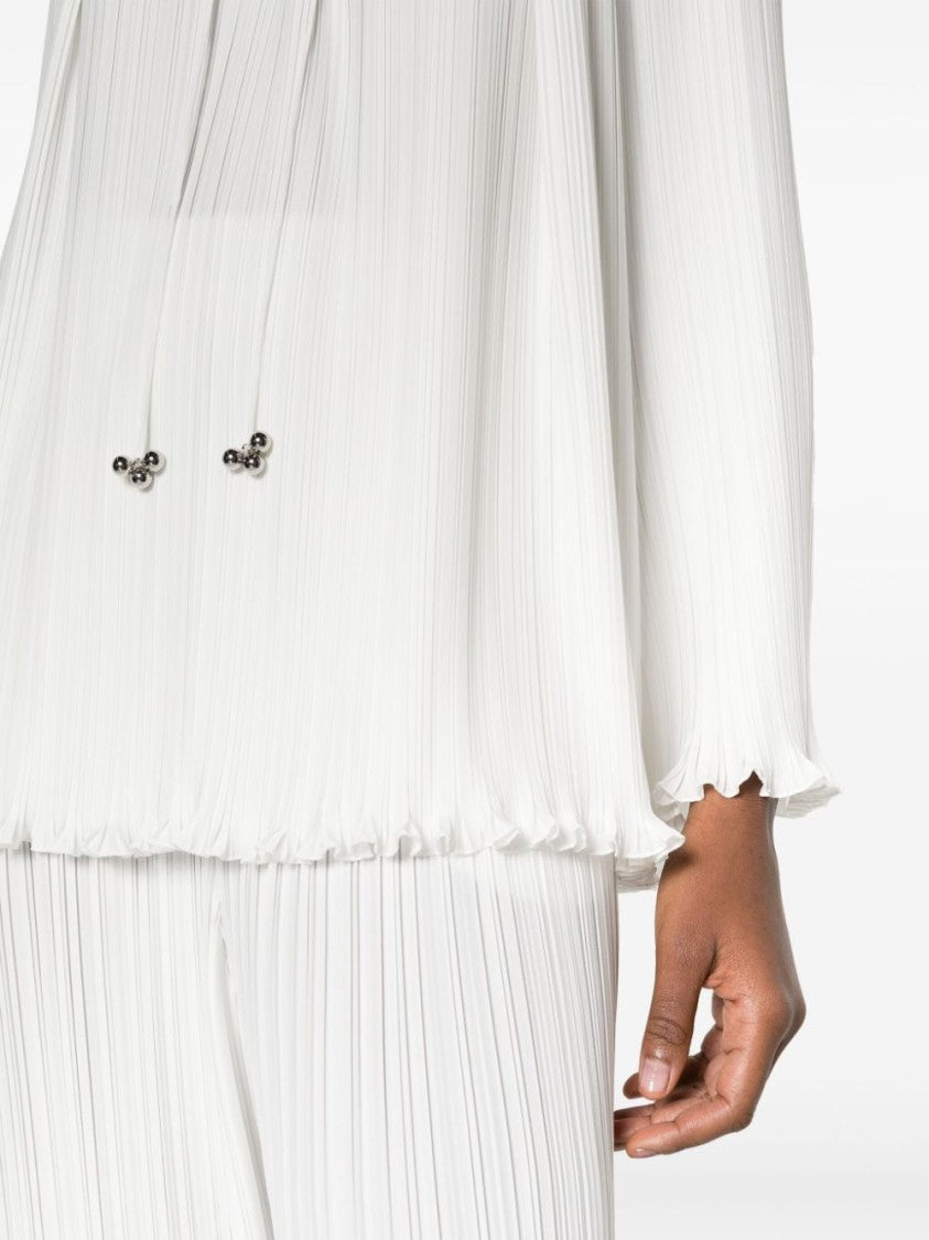Lanvin Off-White Plissé Top