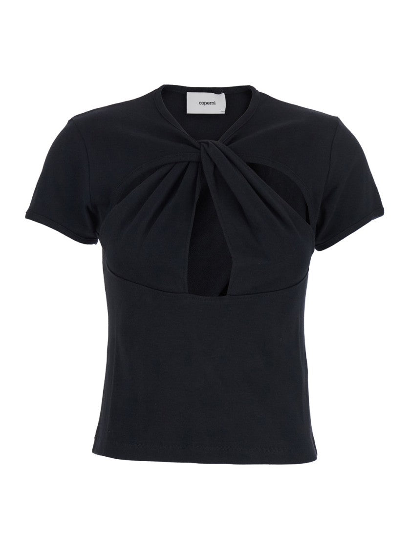 Coperni Black Cut-Out Front Tee