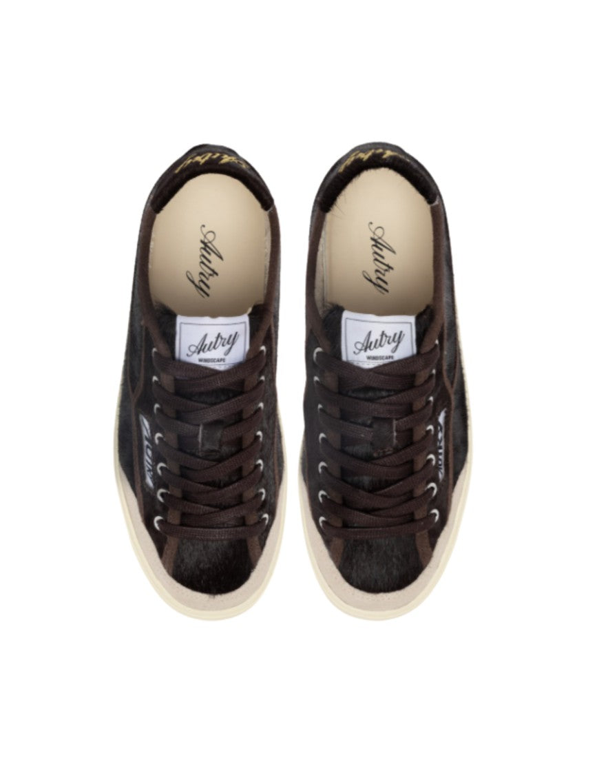 Autry Pony Hair Leather Low-Top Sneakers