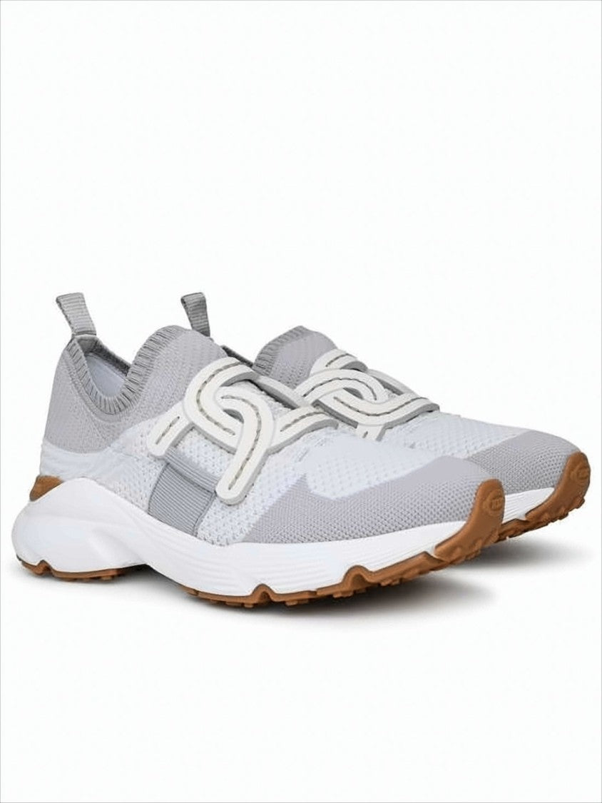 Tod's Light Grey Knit Sneakers With Sock-Like Fit