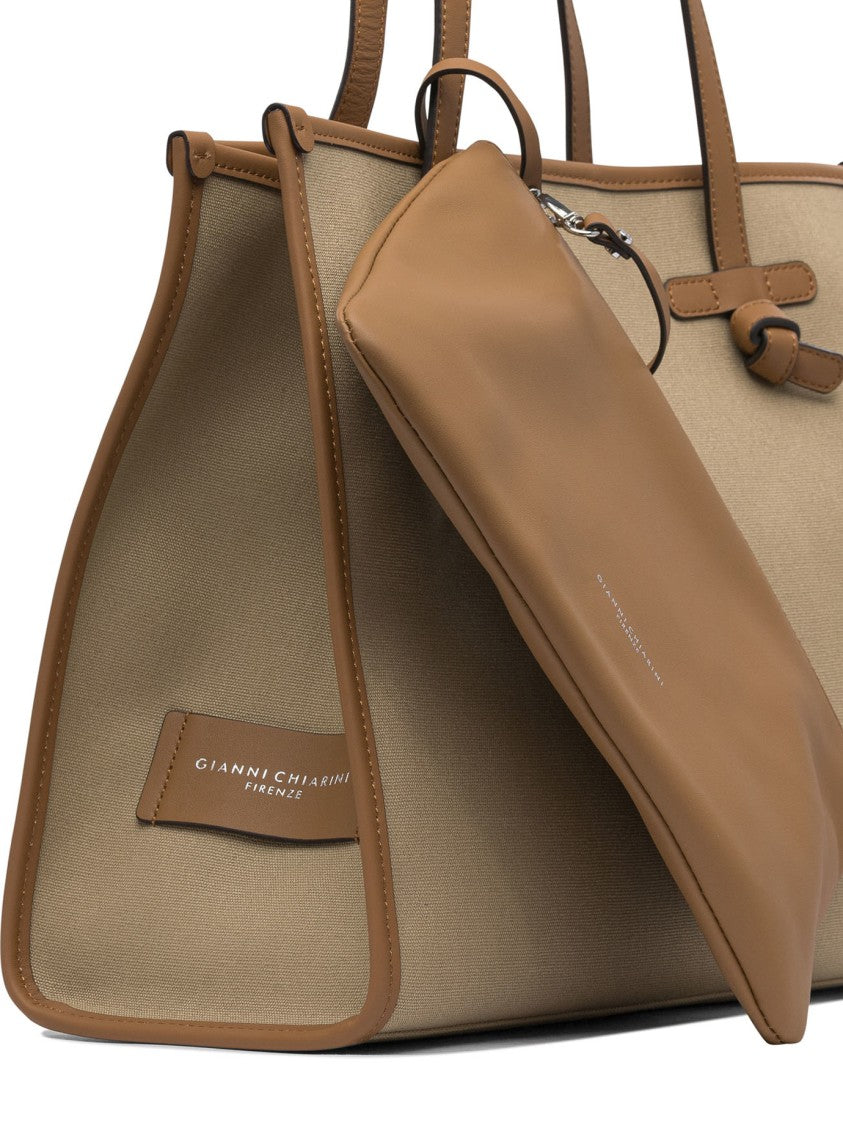 Gianni Chiarini Structured Shoulder Bag With Leather Accents