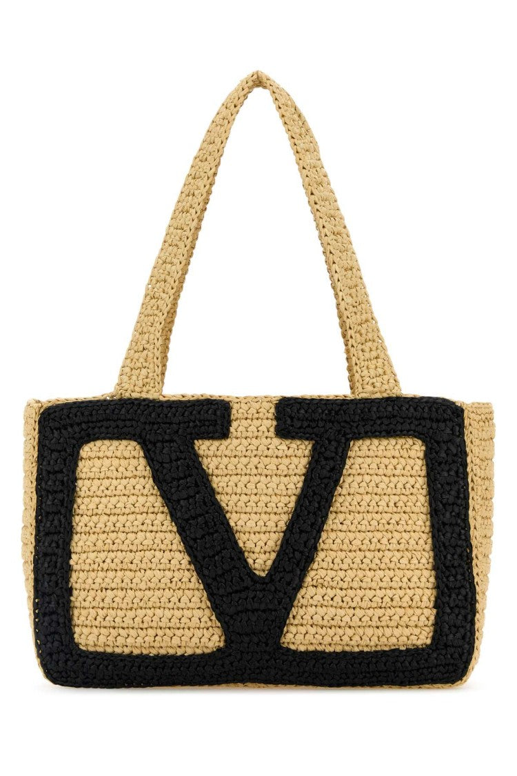 Valentino Garavani Raffia Medium Viva Superstar Shopping Bag
