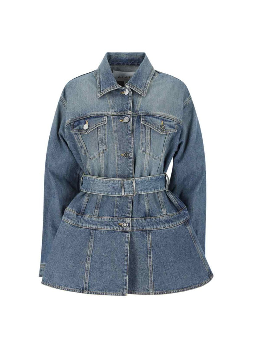 Alaïa Denim Jacket With Removable Waist Belt