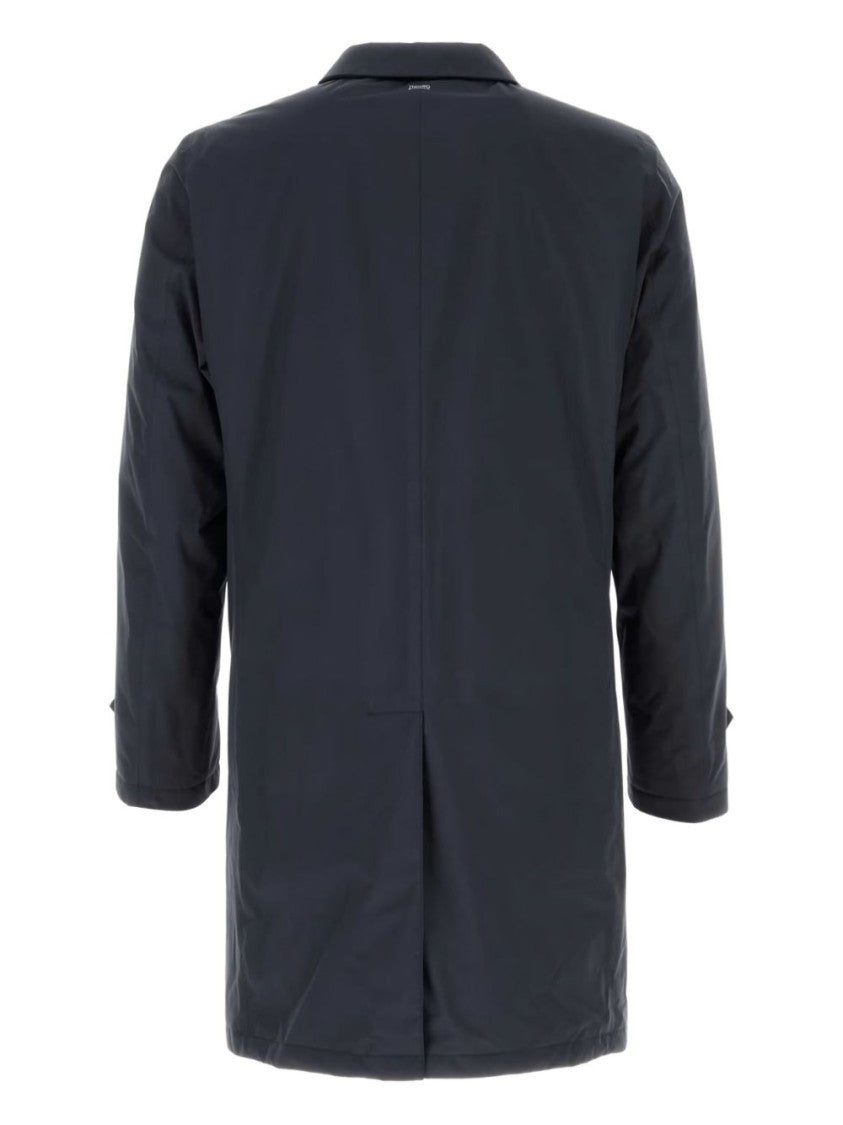 Herno Padded Waterproof Trench Coat In Classic Navy