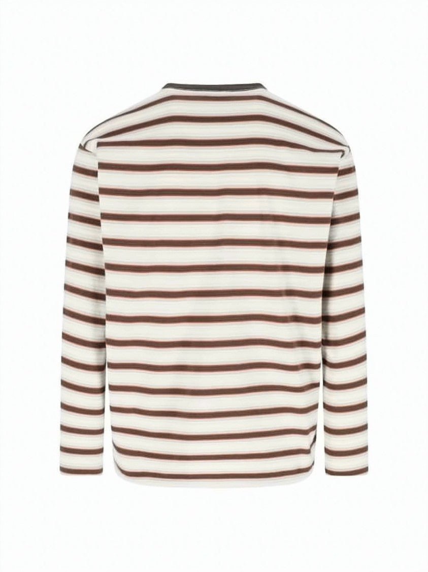 Auralee Horizontal Stripe Long-Sleeve Cotton Tee
