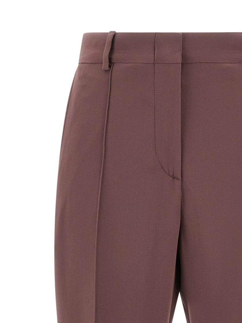 Brioni Flared Silk Trousers With Luxurious Finish And Functional Design