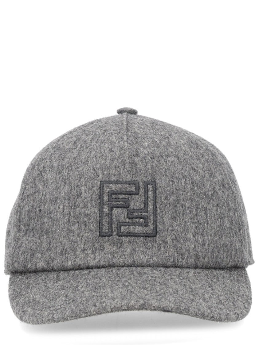 Fendi Wool-Cashmere Blend Six-Panel Baseball Hat