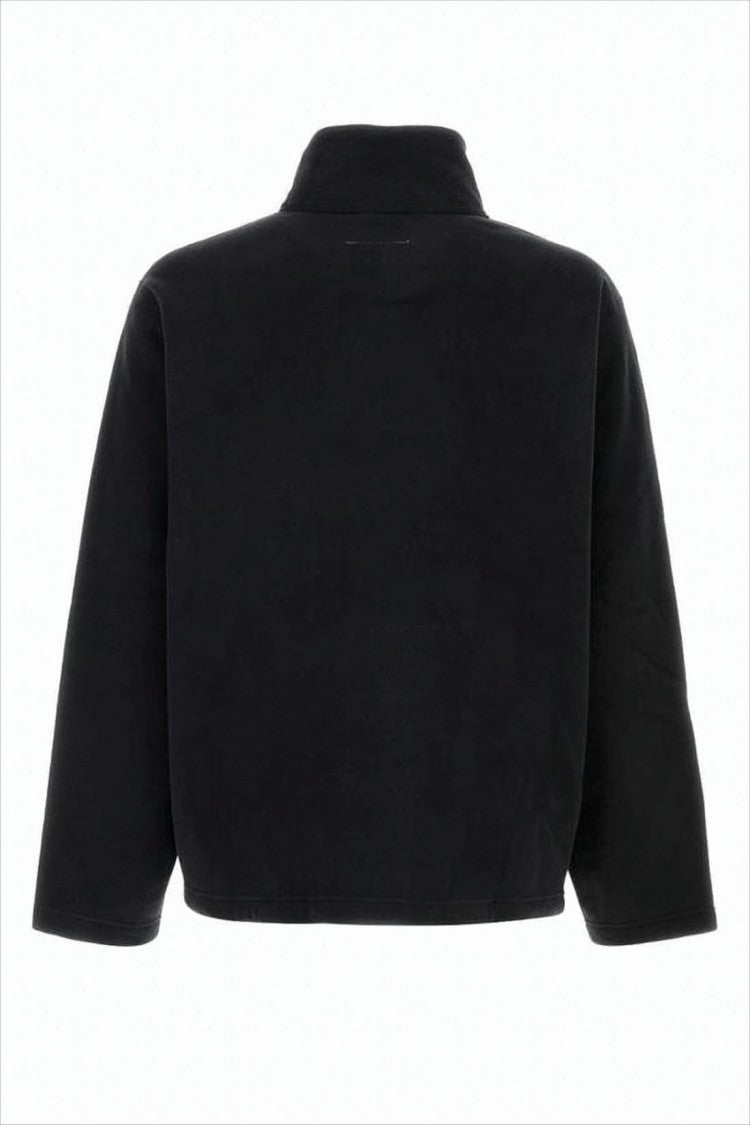 Mm6 By Maison Margiela Boxy Cropped Black Turtleneck