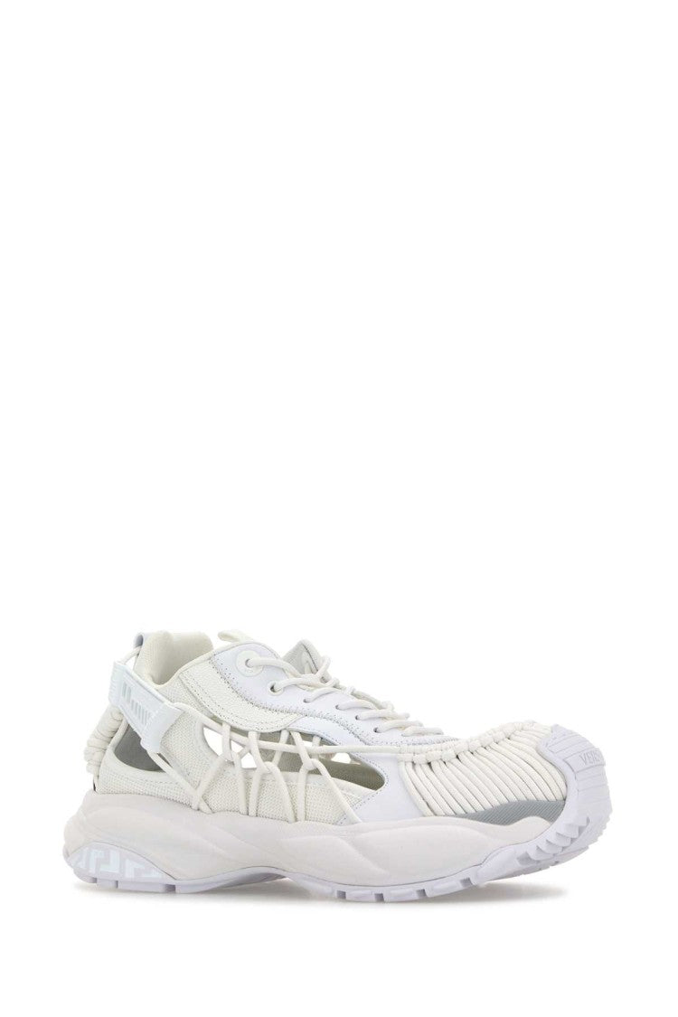Versace White Leather And Fabric Mercury M_Vs_01 Sneakers