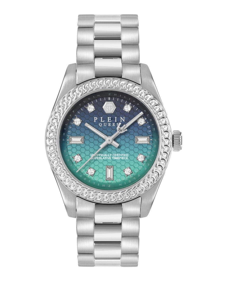 Philipp Plein Queen Supreme Crystal Quartz Watch With Multi Guilloche Dial